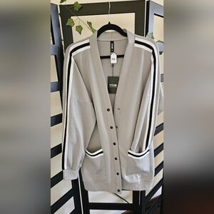 STYLEWE Women's Varsity Jacket in Gray with Black and White Accents